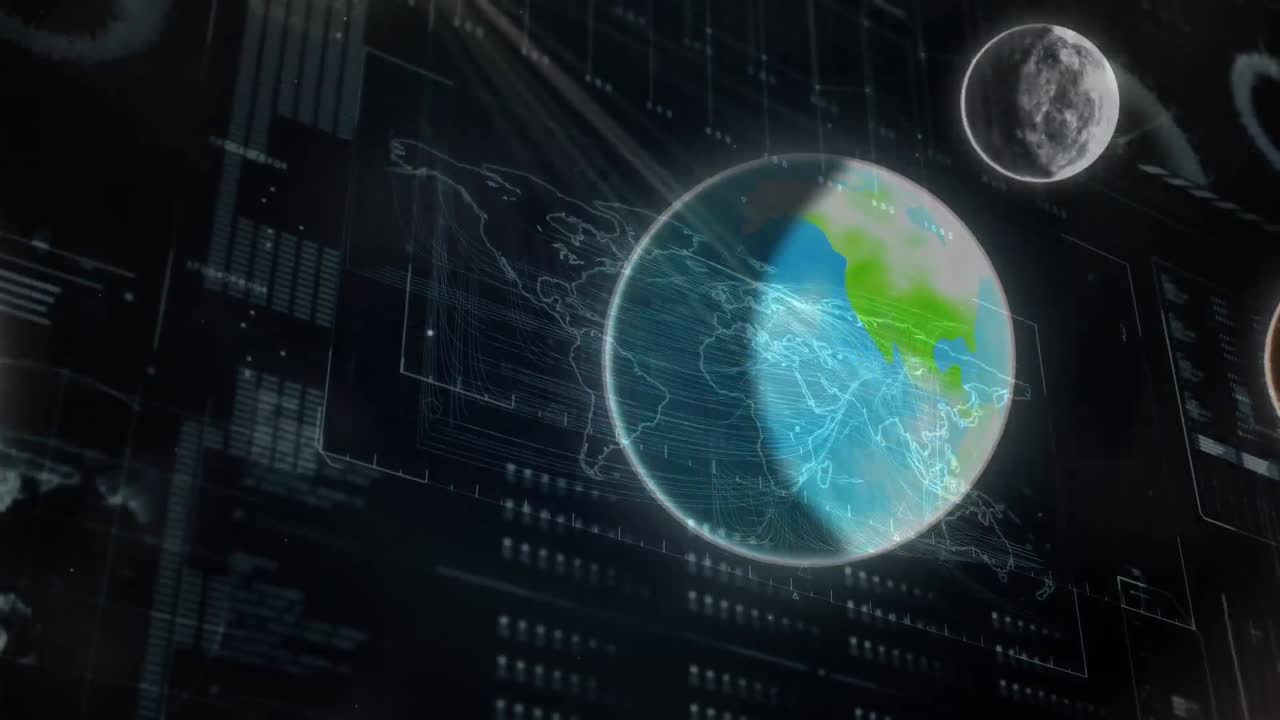 Animation of solar system with sun and planets