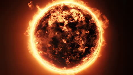 a fiery star glowing in space