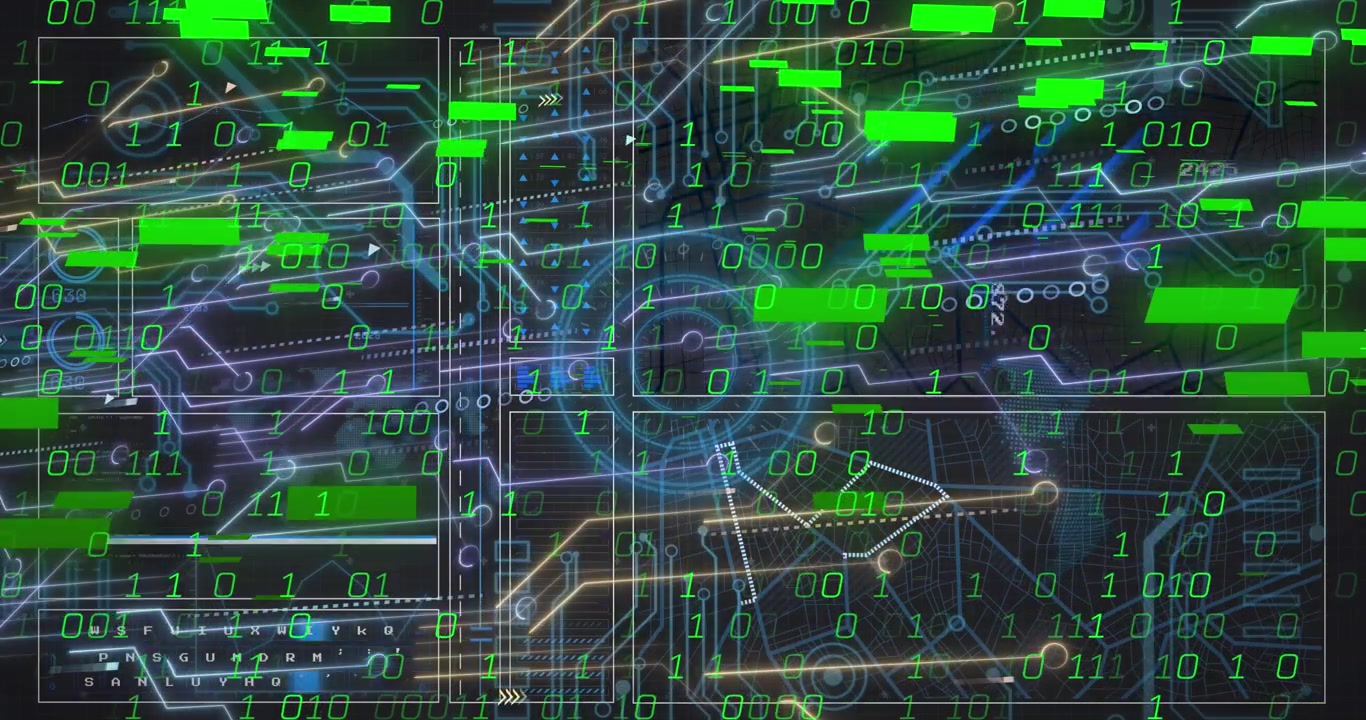 Animation of data processing over shapes