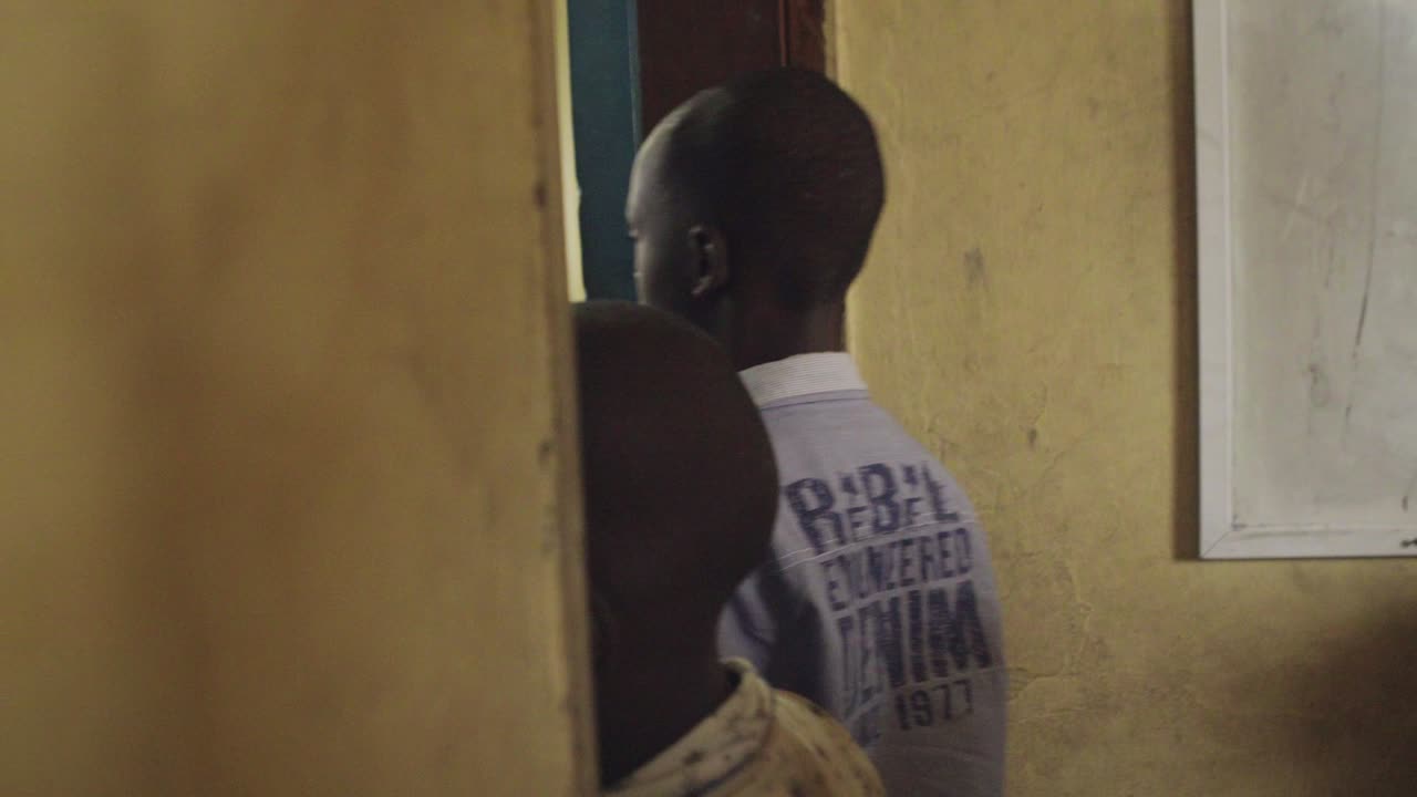 Children Entering Classroom in Nigeria