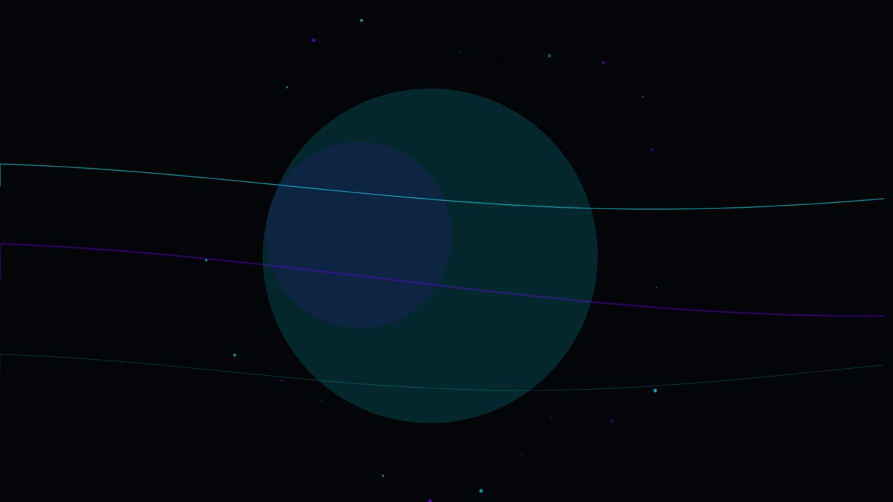 Abstract Motion Graphics with Floating Circles and Wavy Lines