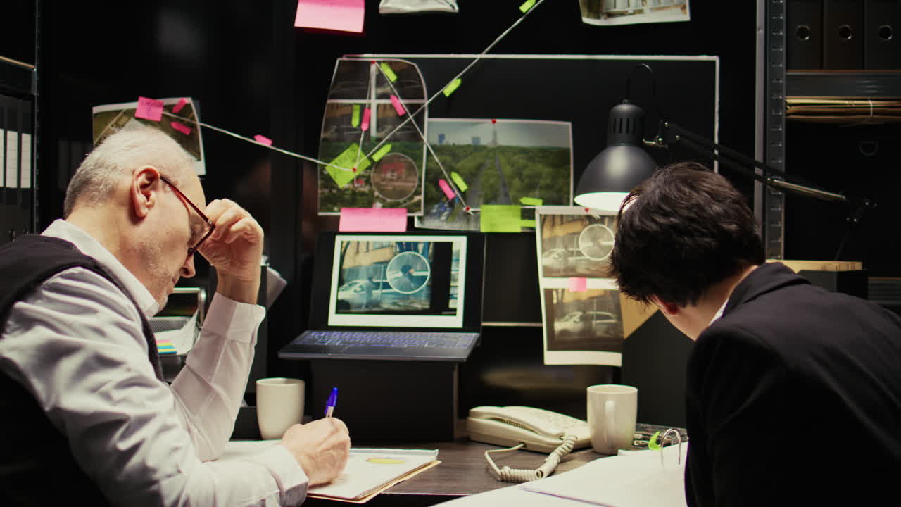 Detectives working in the office