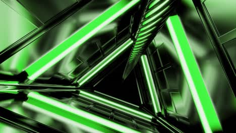 túnel de triángulo verde neón abstracto