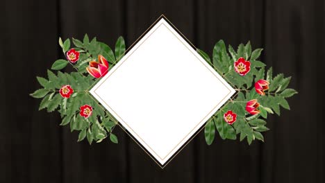 diamante blanco con hojas y flores