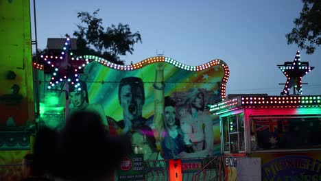 colorful amusement ride at night in coonabarabran