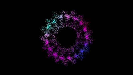 tecnología abstracta esfera púrpura fondo hecho de líneas animadas y puntos, partículas.