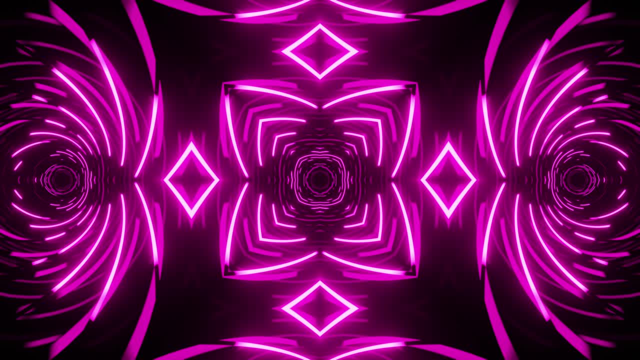 Vj Loop Caleidoscopio Neon Viola. Animazione continua