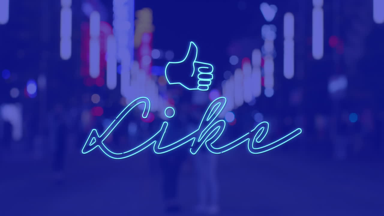 animación de texto similar sobre el paisaje urbano por la noche sobre fondo azul