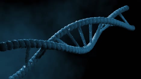 animation of dna strand on black background