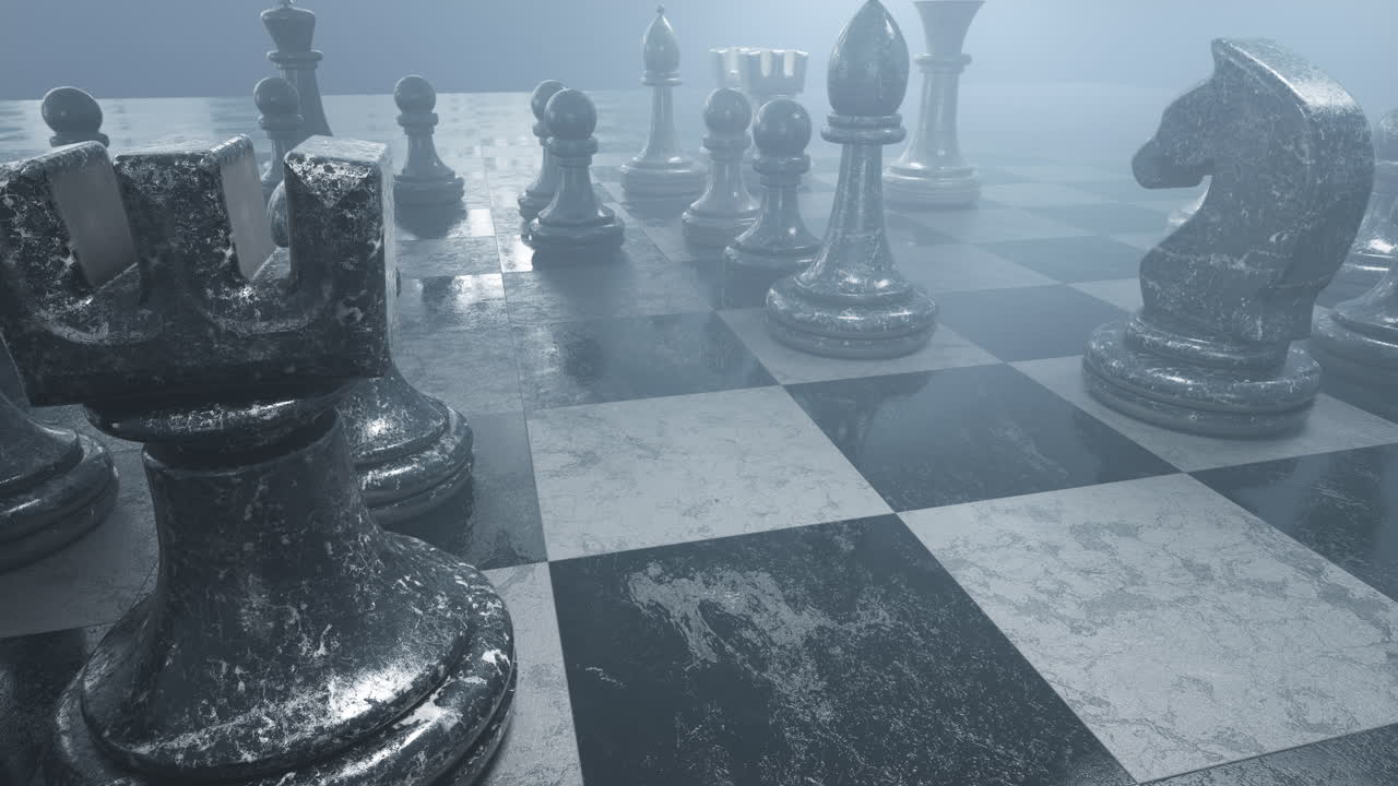 Gioco di scacchi metallizzato scuro