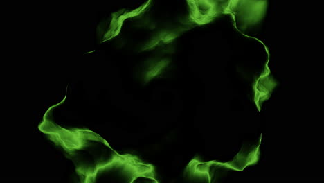 humo verde que fluye futurista
