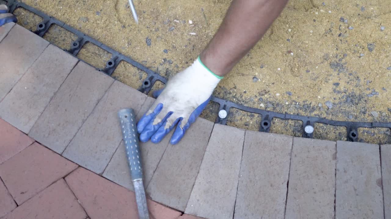 Paver Installation Close-Up