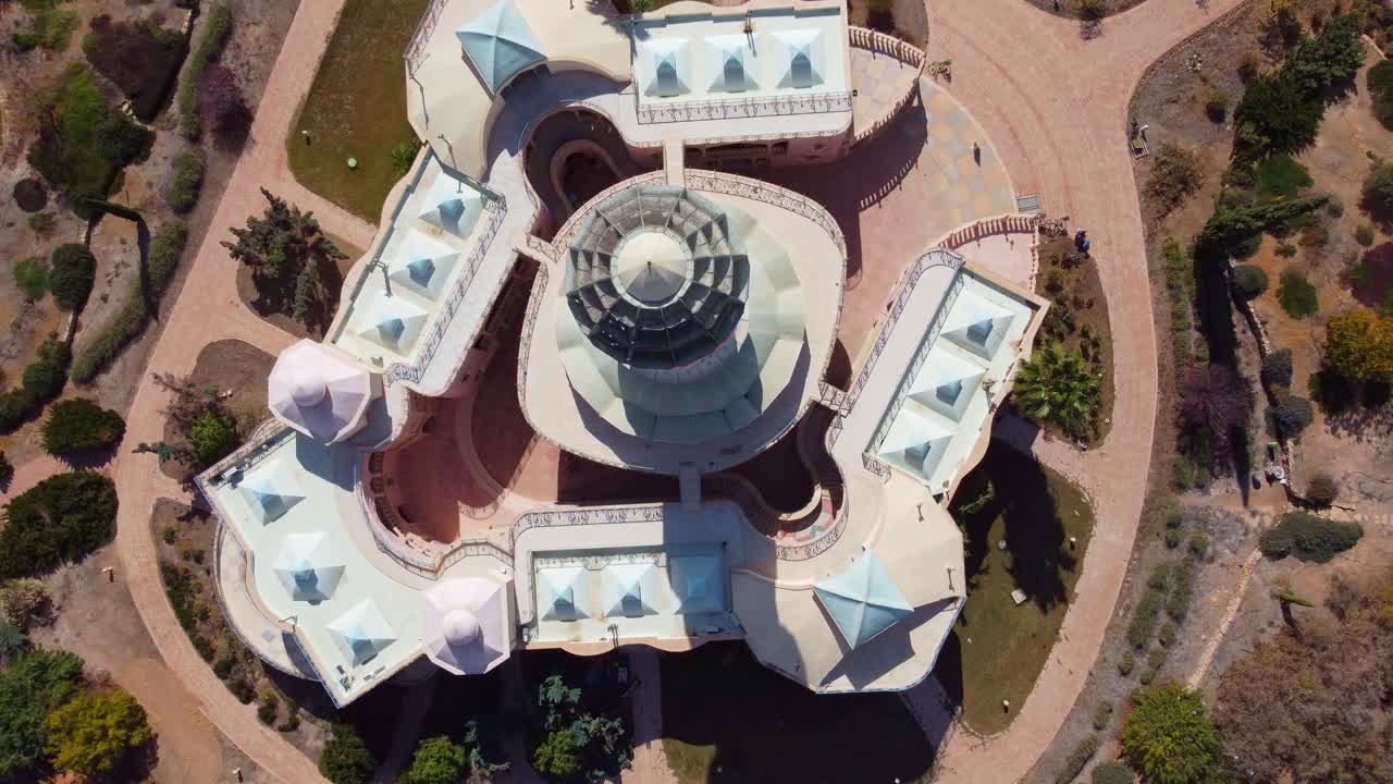 Overhead aerial view of Neot Smadar Arts Center building roof
