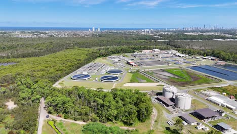 drone flyover of treatment plant and surrounding forest