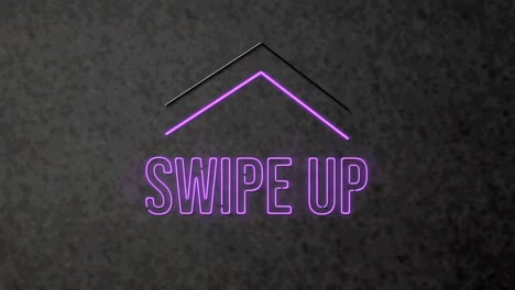Animation-of-neon-swipe-up-text-over-textured-background