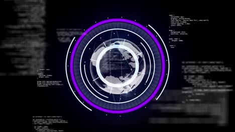 animation of scope scanning and data processing over globe