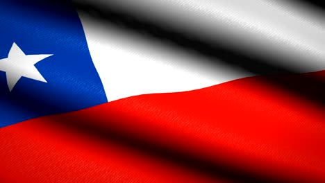 chile flag waving textile textured background. seamless loop animation. full screen. slow motion. 4k video