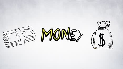 money illustration and lettering