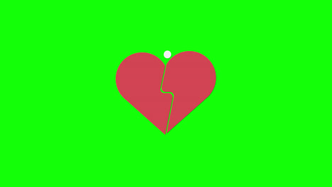 Rote-Liebe-Oder-Herz-Popup-Symbolanimation.-Herzschlag-Konzept-Für-Valentinstag-Und-Muttertag.-Liebe-Und-Gefühle.-Schleifenanimation-Mit-Alphakanal,-Grüner-Bildschirm.