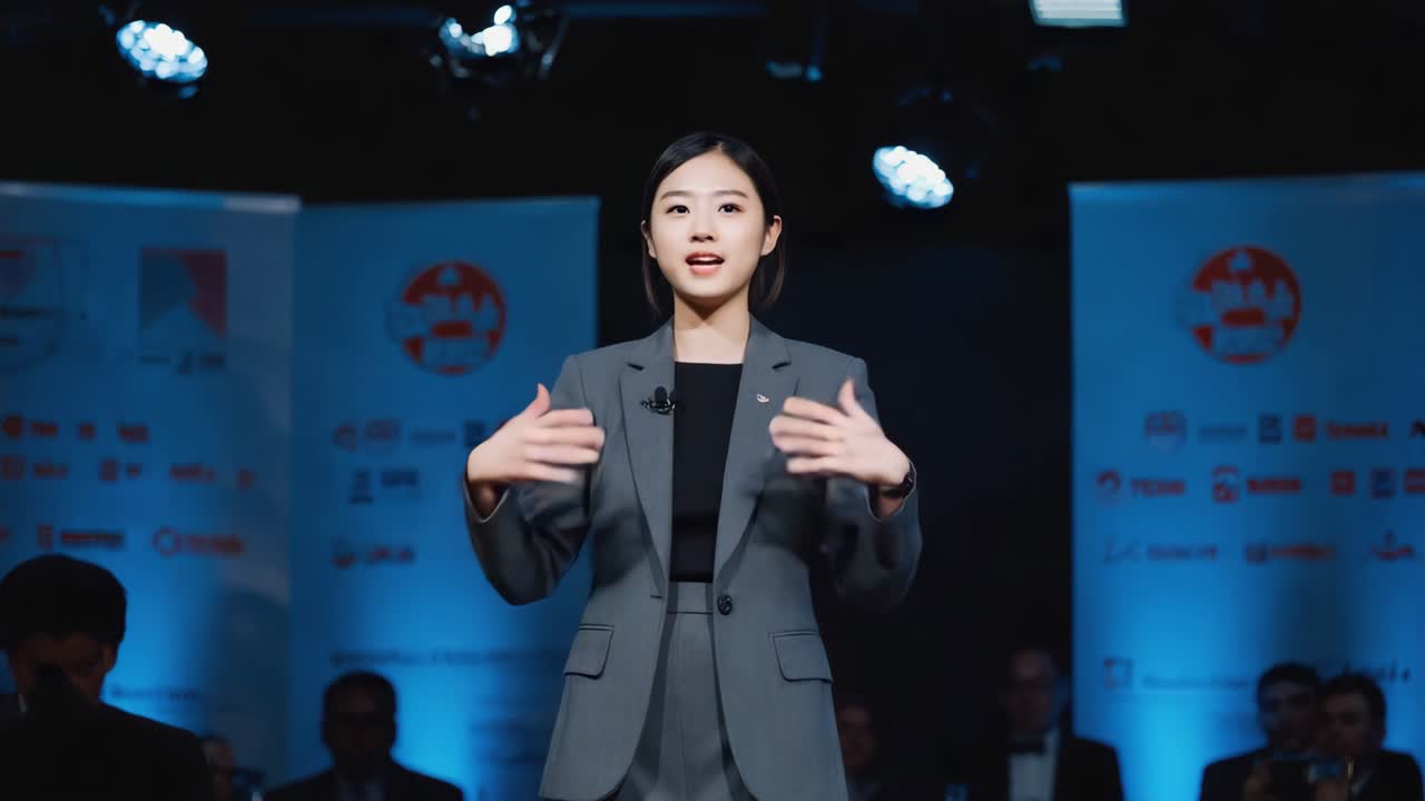 프레젠테이션 을 하는 사업가