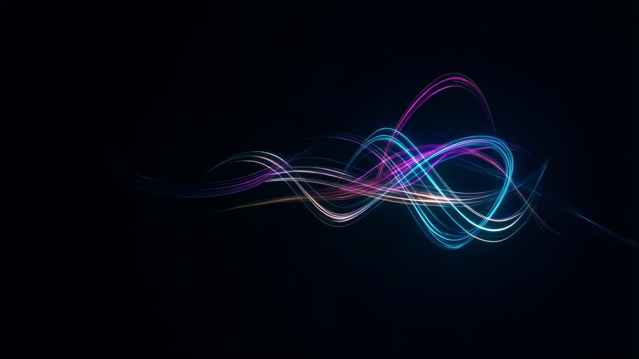 Vibrant Abstract Light Trails on Dark Background