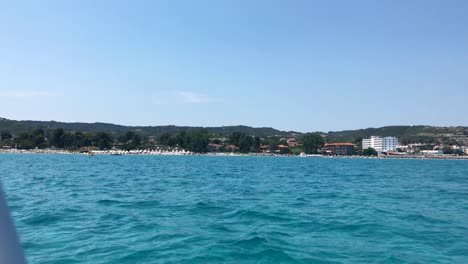 cruise on the sea with paddle boat