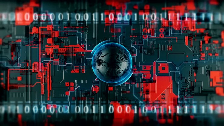 Futuristic visualization big data binary code digital process. Data stream abstract technology video seamless loop.