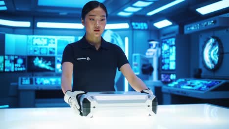 exploring advanced security protocols: a journey through high-tech bioauthentication and device interaction in a futuristic environment