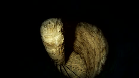 old castle staircase with spotlight, looping 3d animation