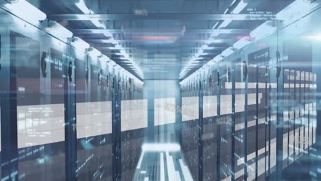 animation of numbers and data processing over computer servers
