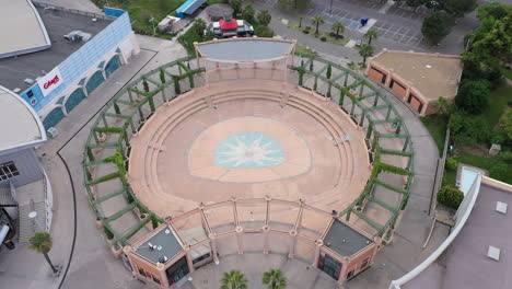 helios theater empty in montpellier aerial shot during pandemic