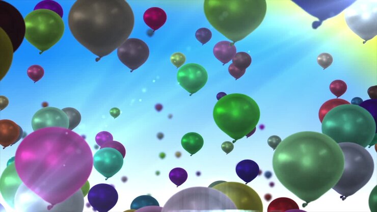 Colorful Balloons Floating in the Sky