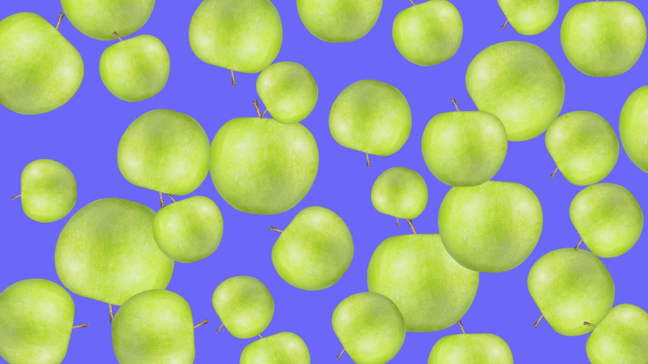 animación de diseño de movimiento de fruta de manzana