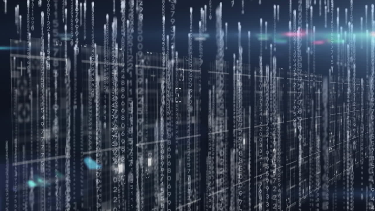 컴퓨터 회로판에서 데이터 처리의 애니메이션