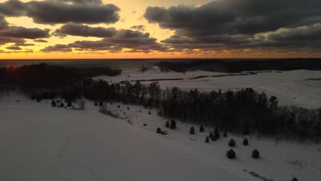 winterland sunset, reverse descending motion with turn