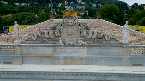 4K Aerial Drone Video of the Beautiful Neoclassical Architecture of Villa Olmo on Lake Como, Italy
