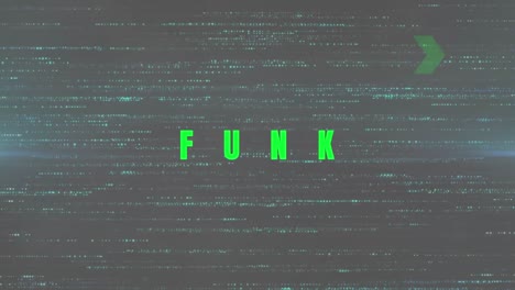 animación de texto verde funk sobre rayas parpadeantes