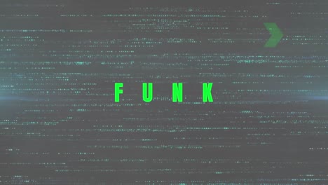 animation of funk green text over flickering stripes