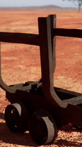 old mining cart in a desert landscape