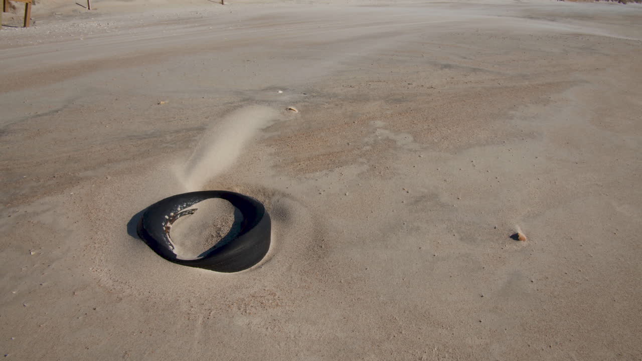 노스캐롤라이나 해변의 쓰레기