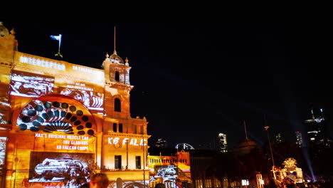spectacular light projection show on the royal exhibition building in melbourne