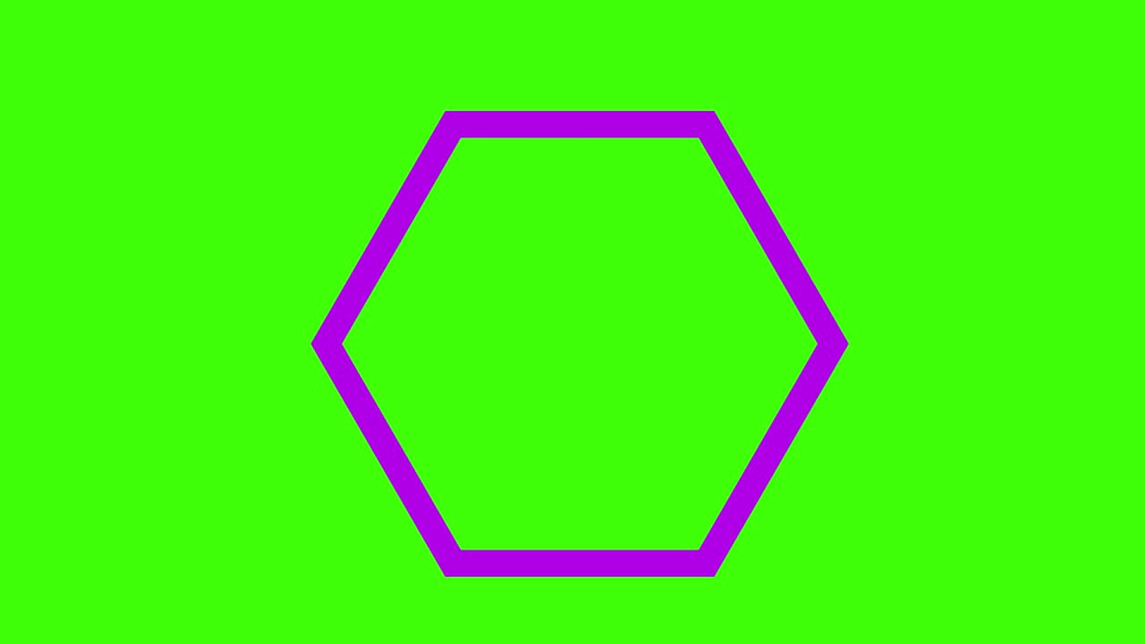 녹색 화면에 모양과 요소 아이콘의 애니메이션