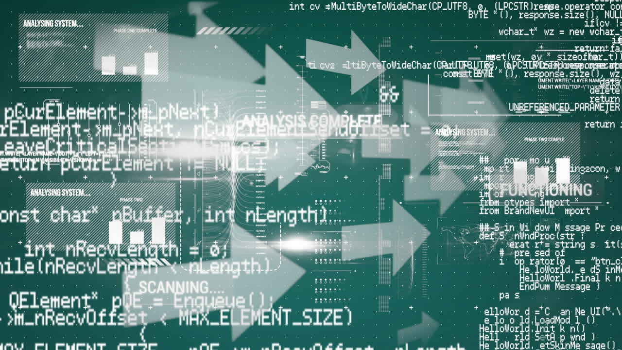 오른쪽으로 가리키는 화살표와 녹색 배경의 차트