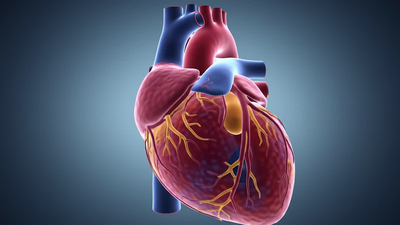 Anatomical Model of the Human Heart Showcasing Detailed Vascular Structures and Cardiac Chambers Representing the Key Elements of Circulatory Anatomy and Functionality