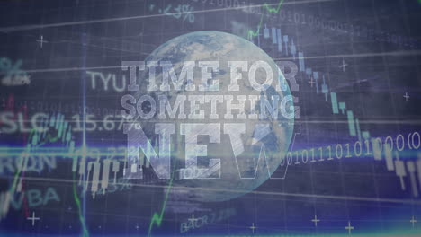 animación del procesamiento de datos en todo el mundo y el tiempo para algo de texto nuevo.