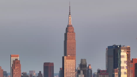 aerial view of the empire state building. shot during the summer in midtown manhattan