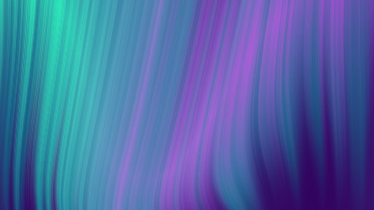 Turquoise to purple gradient background with smooth flowing curved lines creating slow motion wave effect transitioning