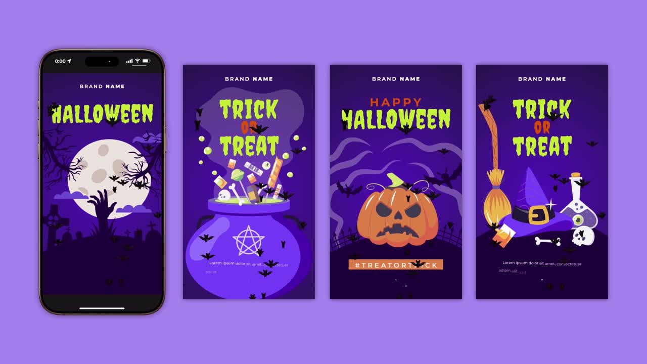 Pacchetto di storie di Halloween spettrale per Instagram