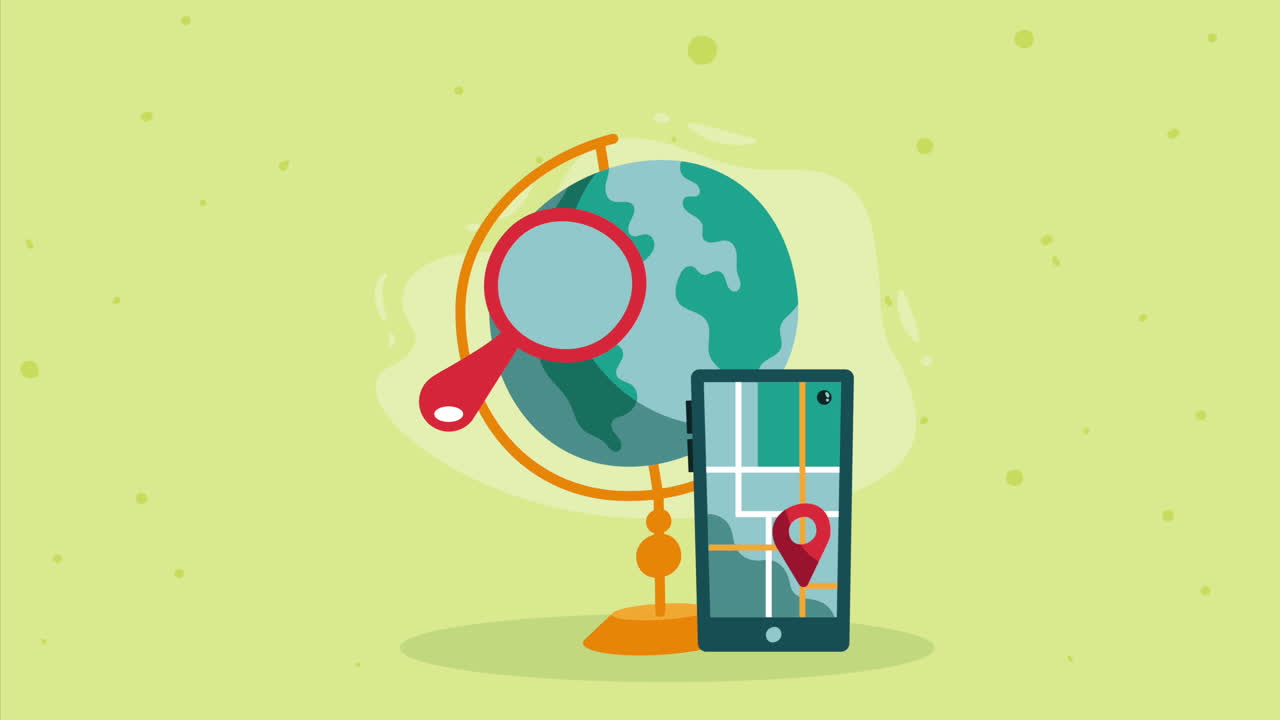 animación de suministro de mapa de la tierra del mundo