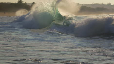 Waves-roll-into-a-beach-following-a-big-storm